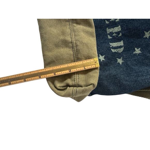 FEED + Target 20 Projects Denim & Green Canvas Small Tote Bag Crossbody #4900 - Picture 16 of 16